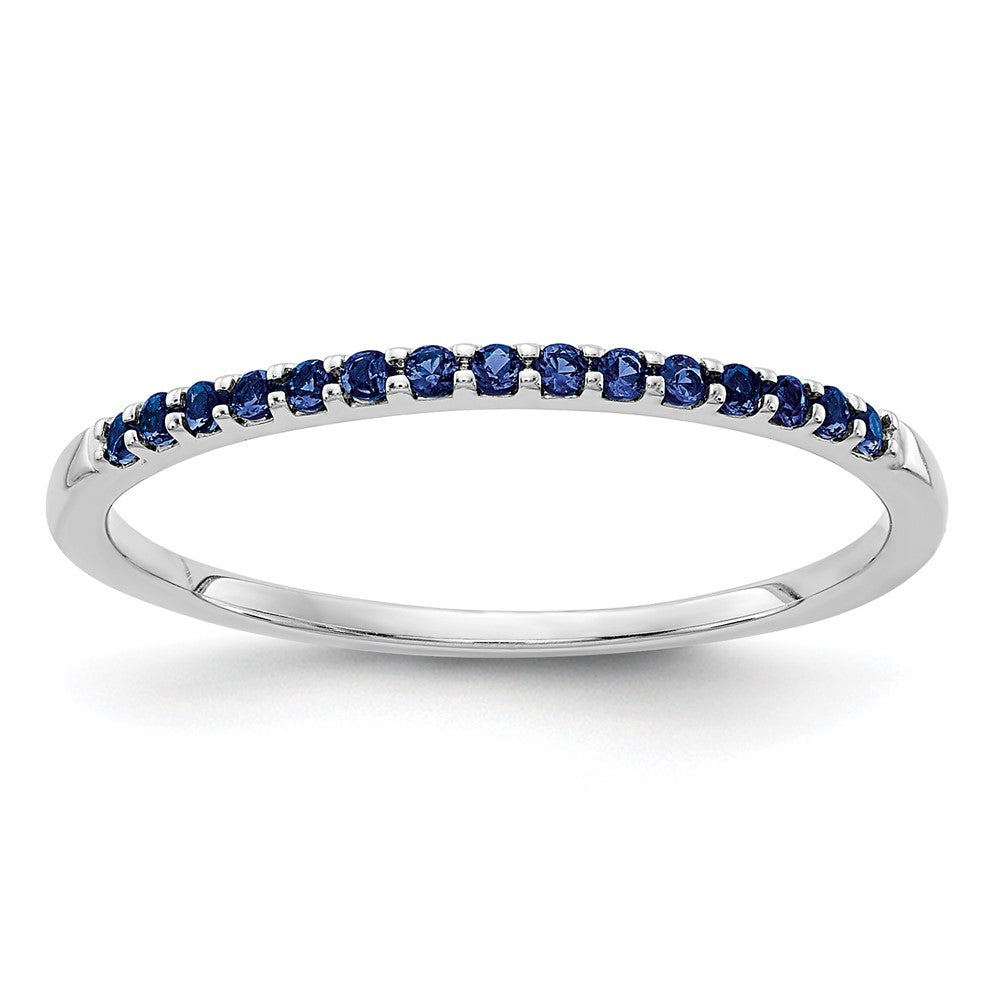 14k White Gold 2mm Blue Sapphire Band