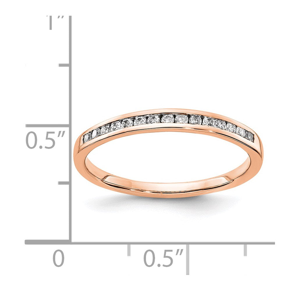14k Rose Gold 2mm 1/6 carat Diamond Channel Band