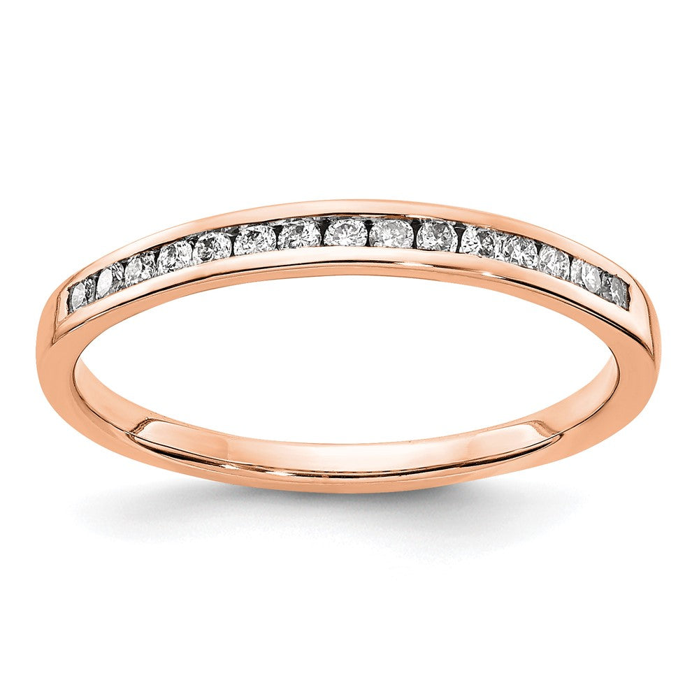 14k Rose Gold 2mm 1/6 carat Diamond Channel Band
