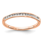 14k Rose Gold 2mm 1/6 carat Diamond Channel Band