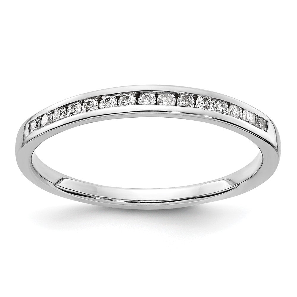 14k White Gold 2mm 1/6 carat Diamond Channel Band