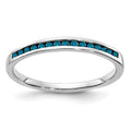 14k White Gold 2mm 1/6 carat Blue Diamond Channel Band