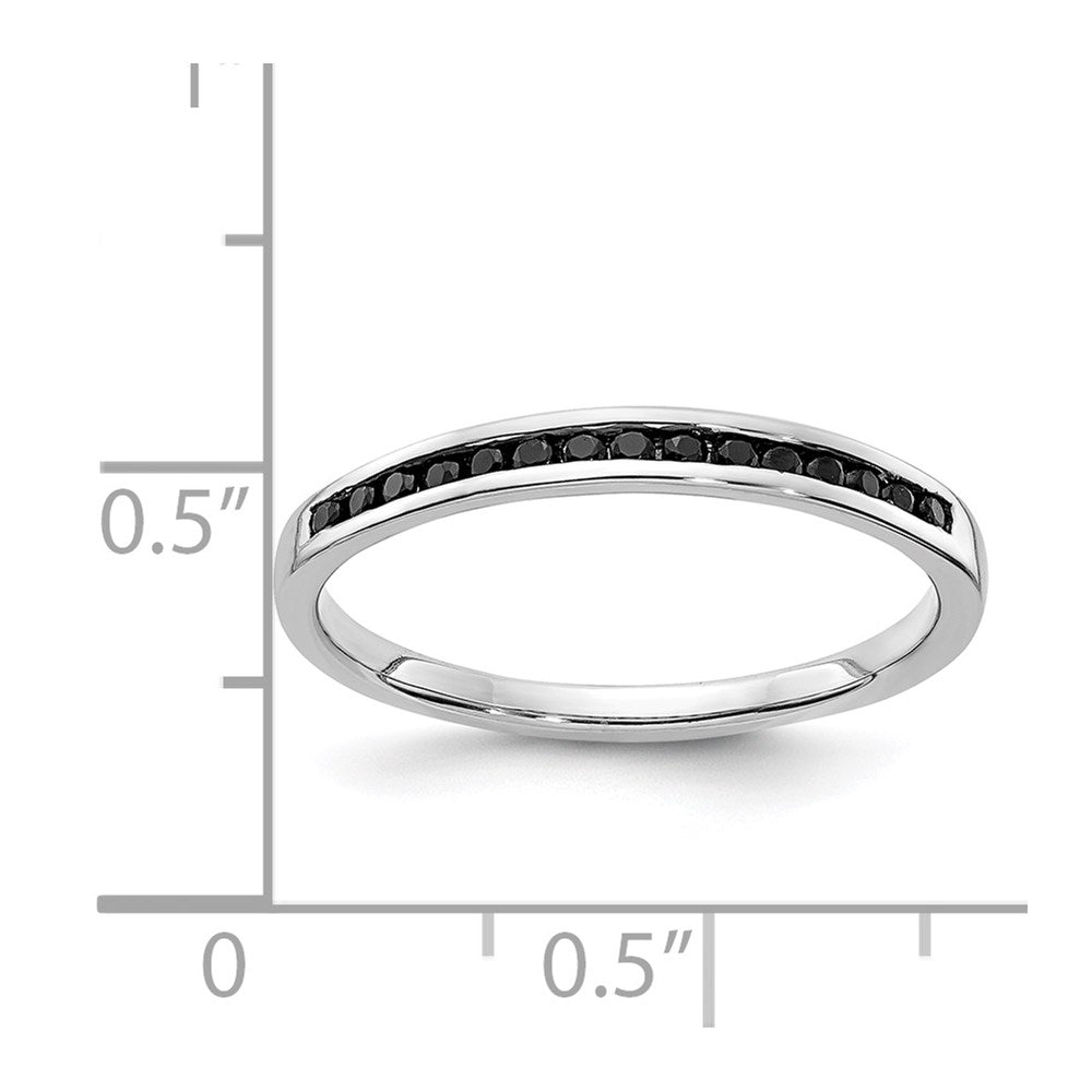 14k White Gold 2mm 1/6 carat Black Diamond Channel Band