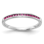 14k White Gold Pink Sapphire Channel Band