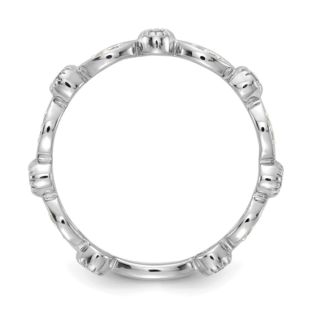 14k White Gold 3mm 1/5 carat Diamond Fancy Band