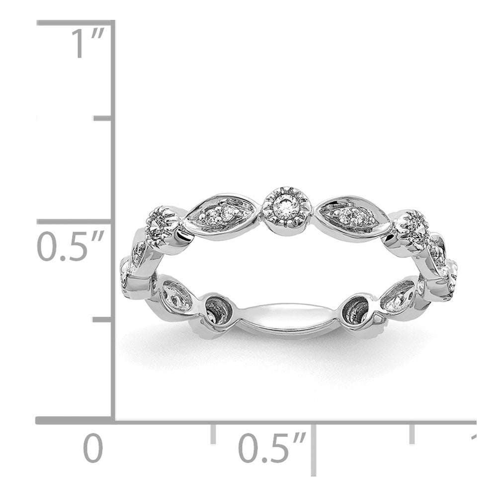 14k White Gold 3mm 1/5 carat Diamond Fancy Band