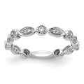 14k White Gold 3mm 1/5 carat Diamond Fancy Band