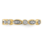 14k 3mm 1/5 carat Diamond Fancy Band
