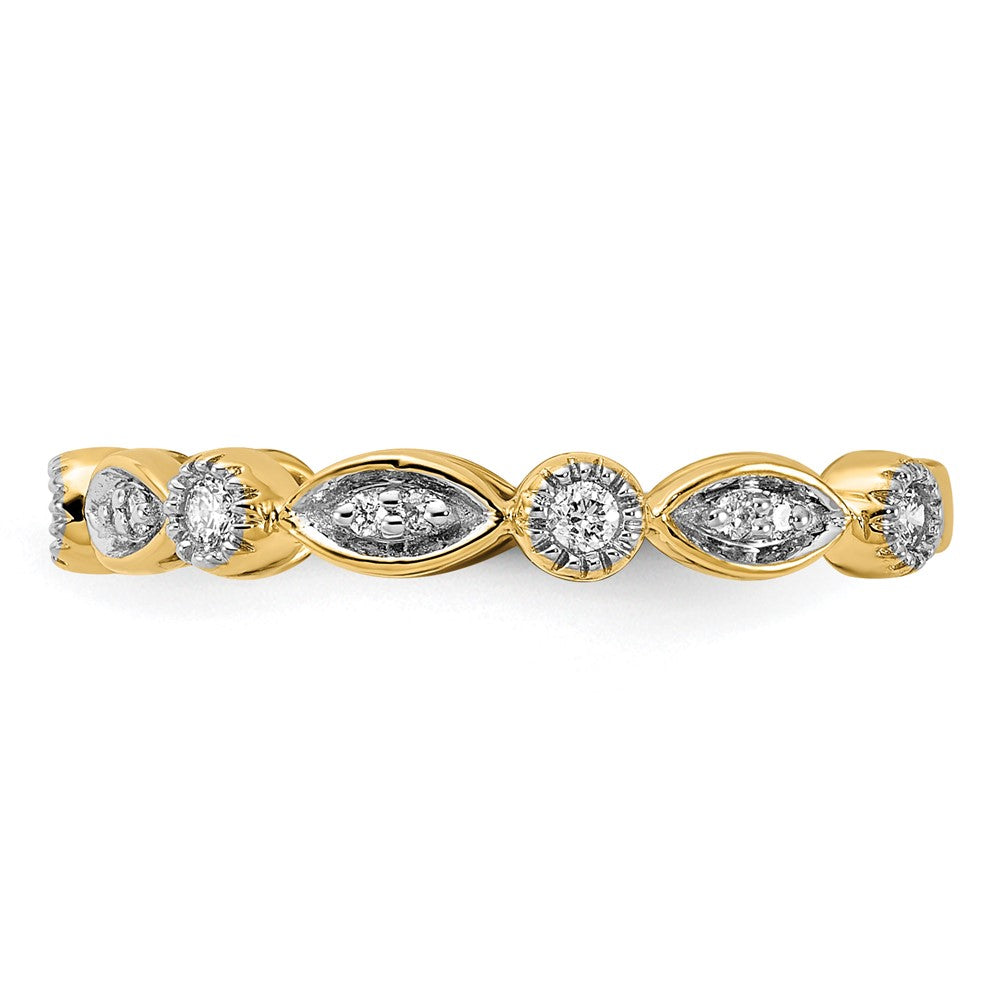 14k 3mm 1/5 carat Diamond Fancy Band