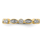 14k 3mm 1/5 carat Diamond Fancy Band