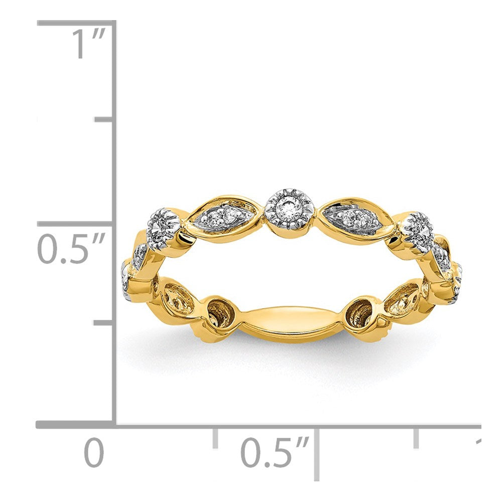14k 3mm 1/5 carat Diamond Fancy Band