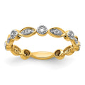 14k 3mm 1/5 carat Diamond Fancy Band