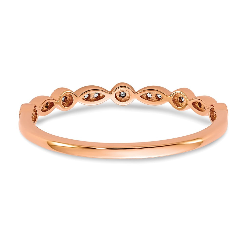 14k Rose Gold 2mm 1/20 carat Diamond Fancy Band