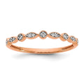 14k Rose Gold 2mm 1/20 carat Diamond Fancy Band