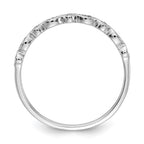 14k White Gold 2mm 1/20 carat Diamond Fancy Band