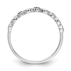 14k White Gold 1/20 carat Blue and White Diamond Fancy Band