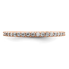 14k Rose Gold Polished 2mm 1/4 carat Diamond Band