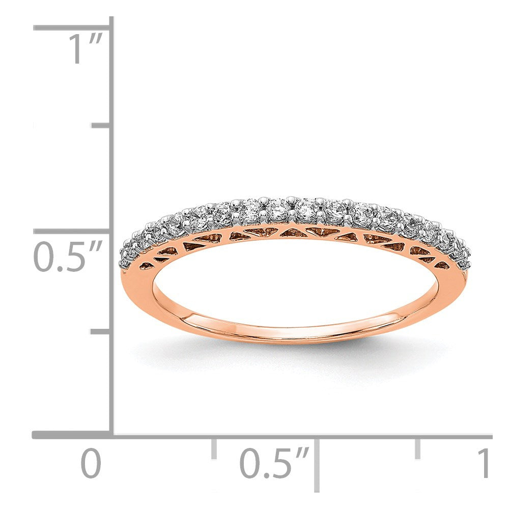 14k Rose Gold Polished 2mm 1/4 carat Diamond Band