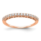 14k Rose Gold Polished 2mm 1/4 carat Diamond Band