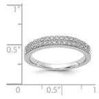14k White Gold 2-row Diamond Band
