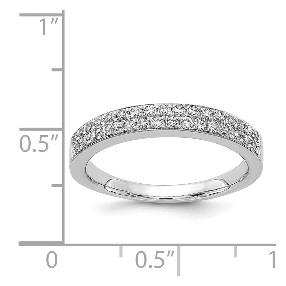 14k White Gold 2-row Diamond Band