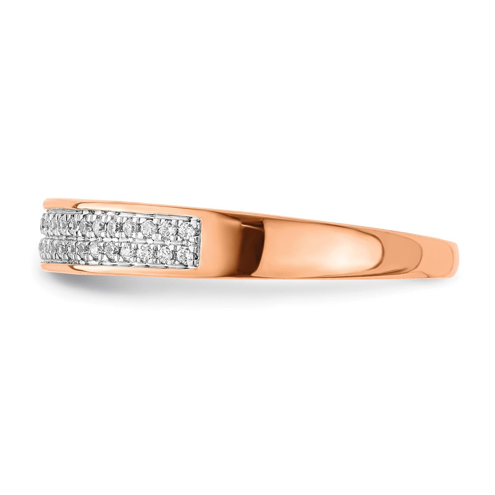 14k White Gold 3mm 2-row 1/8 carat Diamond Band