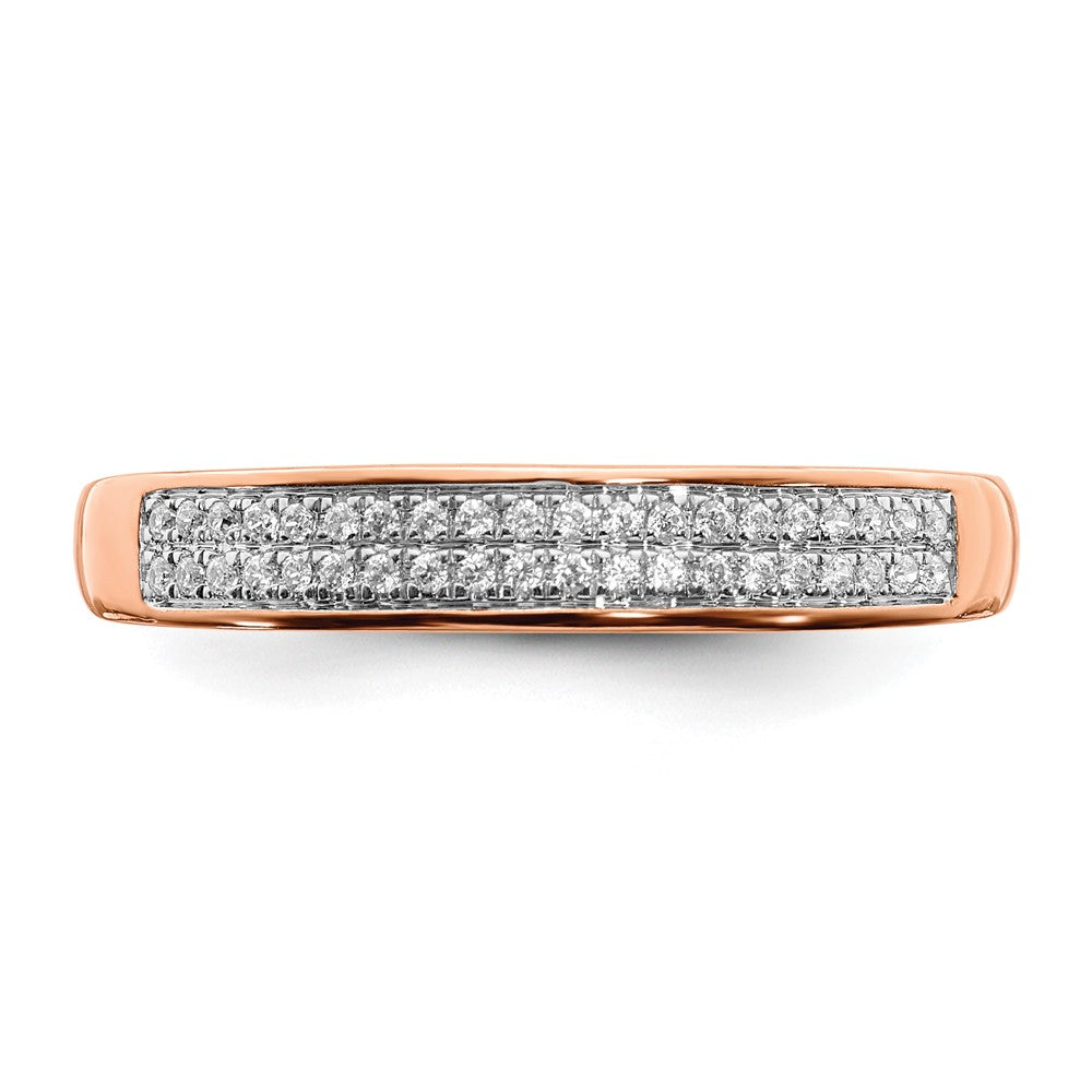 14k White Gold 3mm 2-row 1/8 carat Diamond Band