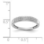 14k White Gold 3mm 2-row 1/8 carat Diamond Band