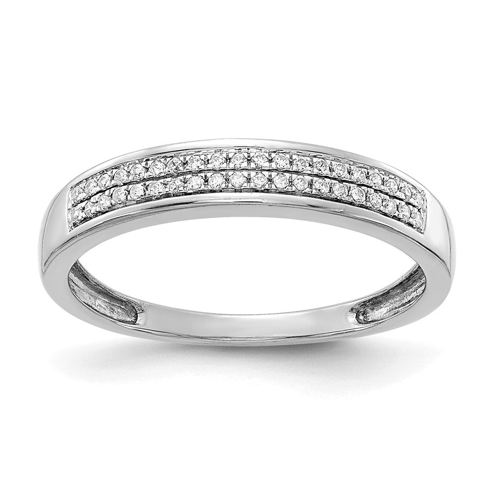 14k White Gold 3mm 2-row 1/8 carat Diamond Band