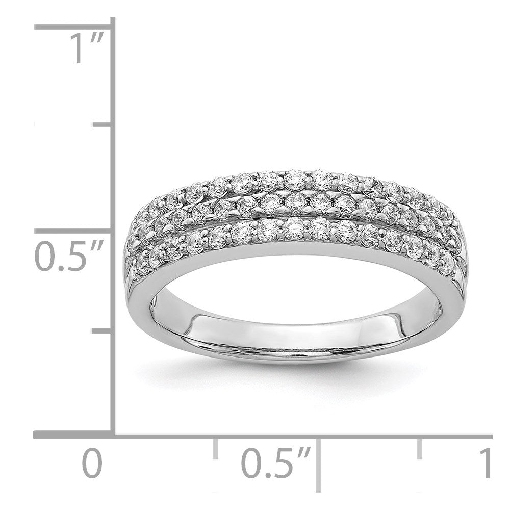 14k White Gold 5mm 3-row 1/2 carat Diamond Band