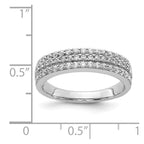 14k White Gold 5mm 3-row 1/2 carat Diamond Band