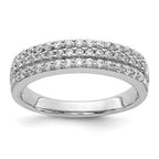 14k White Gold 5mm 3-row 1/2 carat Diamond Band