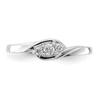 14k White Gold 1/10 carat Lab Grown Diamond VS/SI+ G+ Complete Three Stone Ring