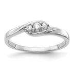 14k White Gold 1/10 carat Lab Grown Diamond VS/SI+ G+ Complete Three Stone Ring
