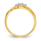 14k 3-stone 1/10 carat Diamond Bypass Ring