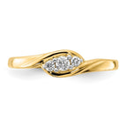 14k 1/10 carat Lab Grown Diamond VS/SI+ G+ Complete Three Stone Ring