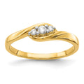 14k 1/10 carat Lab Grown Diamond VS/SI+ G+ Complete Three Stone Ring