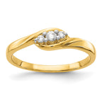 14k 1/10 carat Lab Grown Diamond VS/SI+ G+ Complete Three Stone Ring