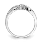 14kt White Gold Polished 1/10 carat Diamond Bypass Ring