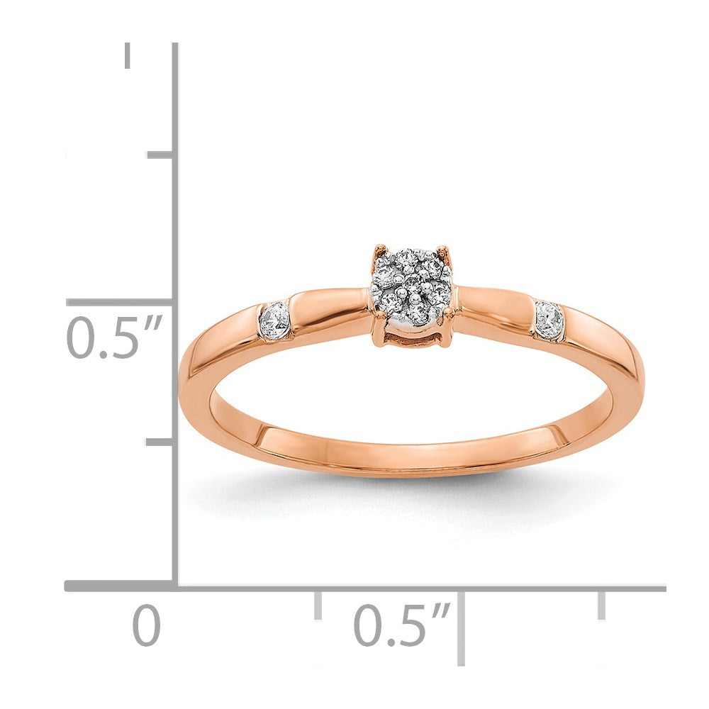 14k Rose Gold 1/15 carat Diamond Cluster Ring