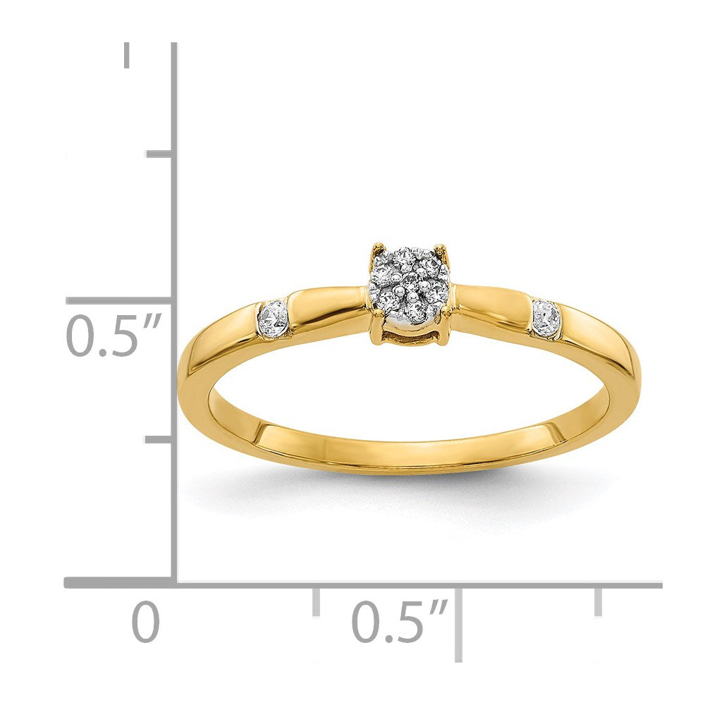 14k 1/15 carat Diamond Cluster Ring