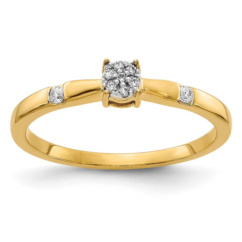 14k 1/15 carat Diamond Cluster Ring