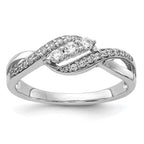 14k White Gold 3-Stone 1/4 carat Diamond Bypass Ring