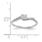 14k White Gold 1/15 carat Diamond Bypass Ring