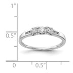 14k White Gold 3-Stone 1/4 carat Diamond Ring