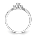 14k White Gold Polished 3-stone 1/10 carat Diamond Ring