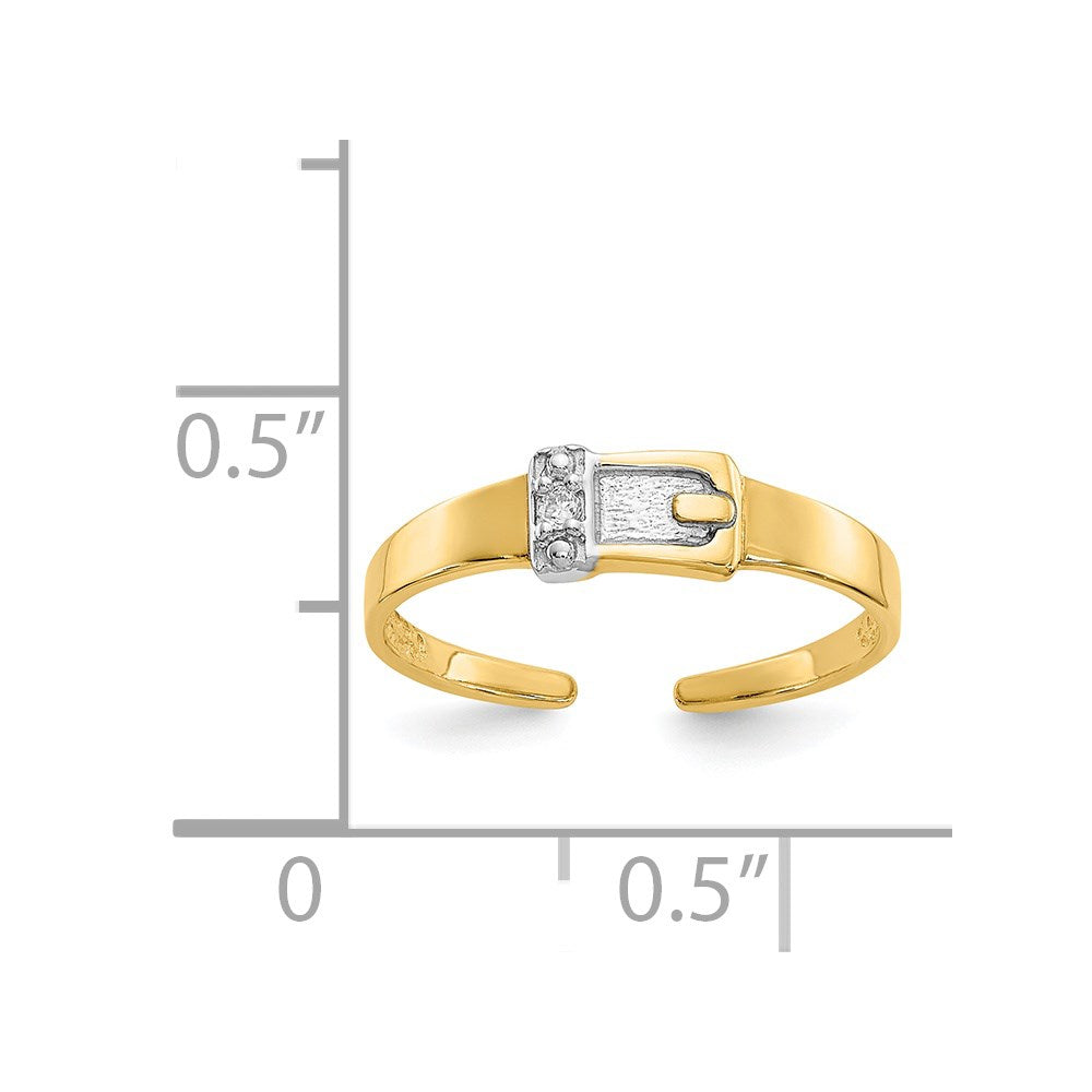 14k .01 carat Diamond Buckle Toe Ring