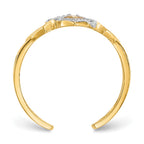 14k and White Rhodium Diamond Heart Toe Ring