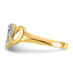 14k and White Rhodium Diamond Heart Toe Ring