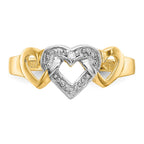 14k and White Rhodium Diamond Heart Toe Ring